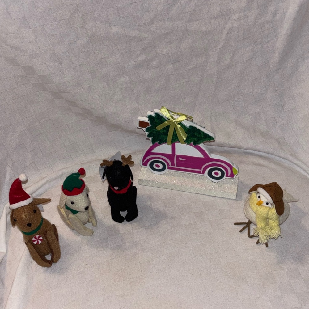 Target Wonder Shop Holiday Scene~2024 3pups,brave bird, pink car w tree on top